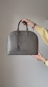 Louis Vuitton Grey Ostrich Leather Alma GM Bag