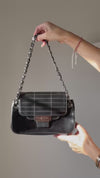 Chanel Vintage Black Chocolate Bar Leather Flap Bag