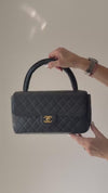 Chanel Vintage Black Quilted Lambskin Parent And Child Bag