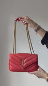 Saint Laurent Loulou Orange Leather Shoulder Bag
