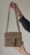 Gucci Dionysus Small Tan Suede Shoulder Bag