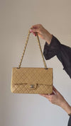 Chanel Tan Leather Medium Classic Double Flap Bag