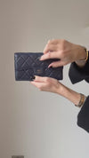 Chanel Navy Lambskin Leather Classic Flap Wallet