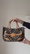 Louis Vuitton Takashi Murakami Rita Black Multicolore Monogram Satchel Bag