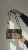 Chanel Khaki Fantasy Tweed Old Medium Boy Bag