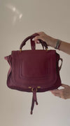 Chloé Marcie Medium Berry Cup Cake  Grained Leather Satchel Bag