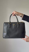 Prada Black Galleria Saffiana Leather Tote Bag