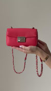 Fendi Mini Be Baguette Rosa Ecstasy Leather Flap Bag