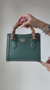 Gucci Mini Diana Dark Green Dollar Leather Tote Bag