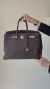 Hermes Birkin 35 Chocolate Togo Leather Bag