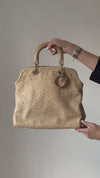 Christian Dior Diorissimo Ostrich Leather Beige Bag