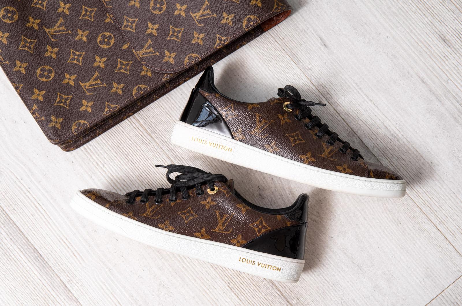 Frontrow leather trainers Louis Vuitton Brown size 38.5 IT in Leather -  29652336