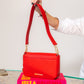 Amanda Wakeley Stud Embellished Red Leather Bag