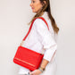 Amanda Wakeley Stud Embellished Red Leather Bag