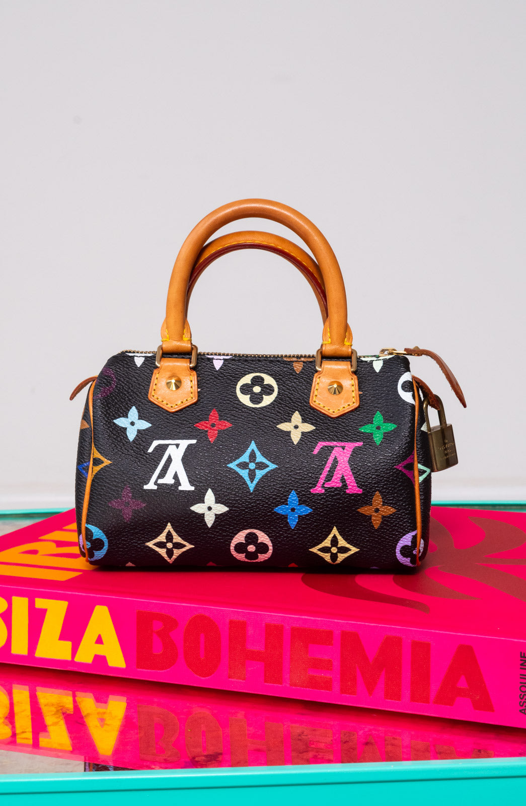 Louis Vuitton Takashi Murakami Nano Speedy Black Multicolour Limited Edition Bag