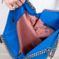 Stella McCartney Iconic Falabella Cobalt Blue Triple Chain  Tote Bag