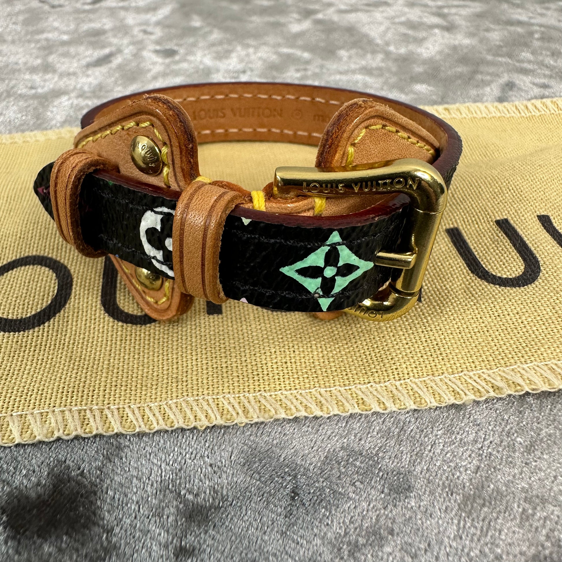 Custom Black LV Multicolor Murakami Bracelet – Detroit Customs